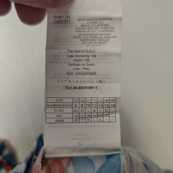 Rip Curl Size Small Tropical Ruffled Shorts Turquoise/Orange - Picture 5 of 11